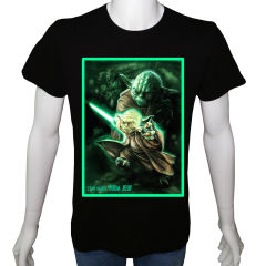 Unisex T-shirt Siyah 'Sinema&Dizi/SW YodaJedi2' Baskılı