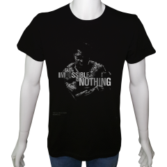 Unisex T-shirt Siyah 'Havalı Siyah / Muhammed Ali' Baskılı