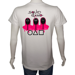 Unisex T-shirt Beyaz 'Sinema&Dizi/SquidGame2' 2Baskılı