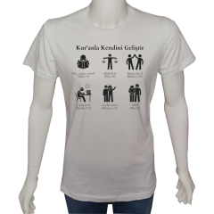 Unisex T-shirt Siyah 'Din&İnanç / Kuran1' Baskılı