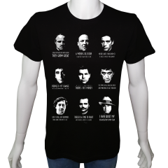 Unisex T-shirt Siyah 'Sinema&Dizi/Mafya1' Baskılı