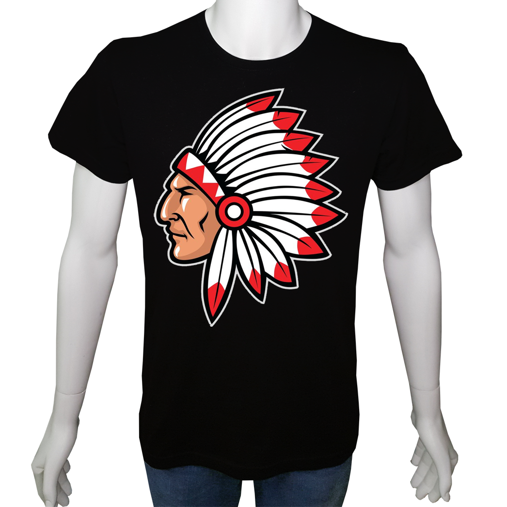 Unisex T-shirt Siyah 'Antik Kültürler / K.Amerika Yerlileri3' Baskılı