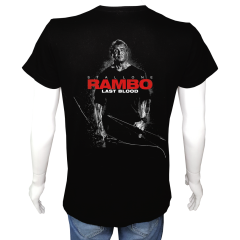 Unisex T-shirt Siyah 'Sinema&Dizi/Rambo1' 2Baskılı