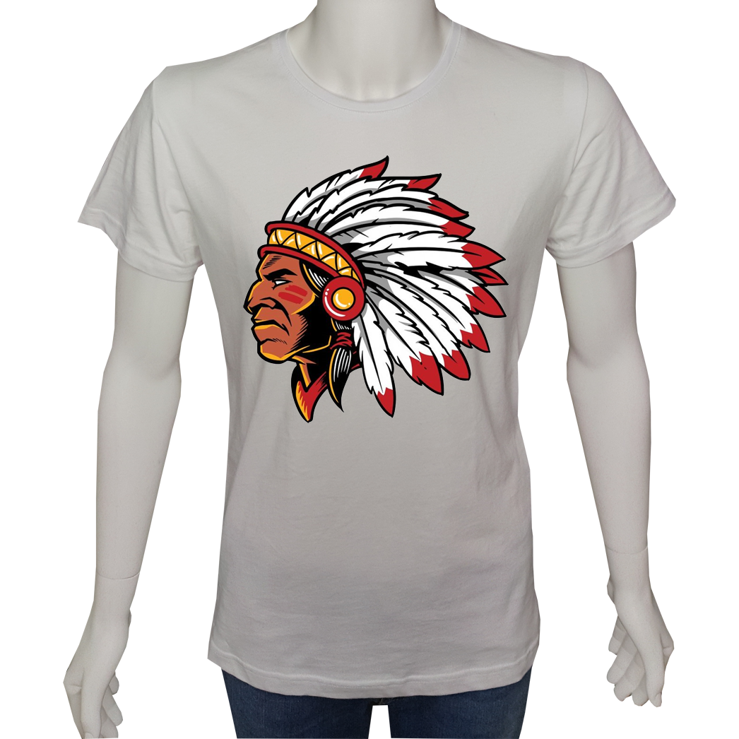 Unisex T-shirt Beyaz 'Antik Kültürler / K.Amerika Yerlileri5' Baskılı
