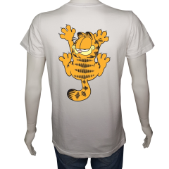 Unisex T-shirt Beyaz 'Çizgi Film&Roman / Garfield1' 2Baskılı
