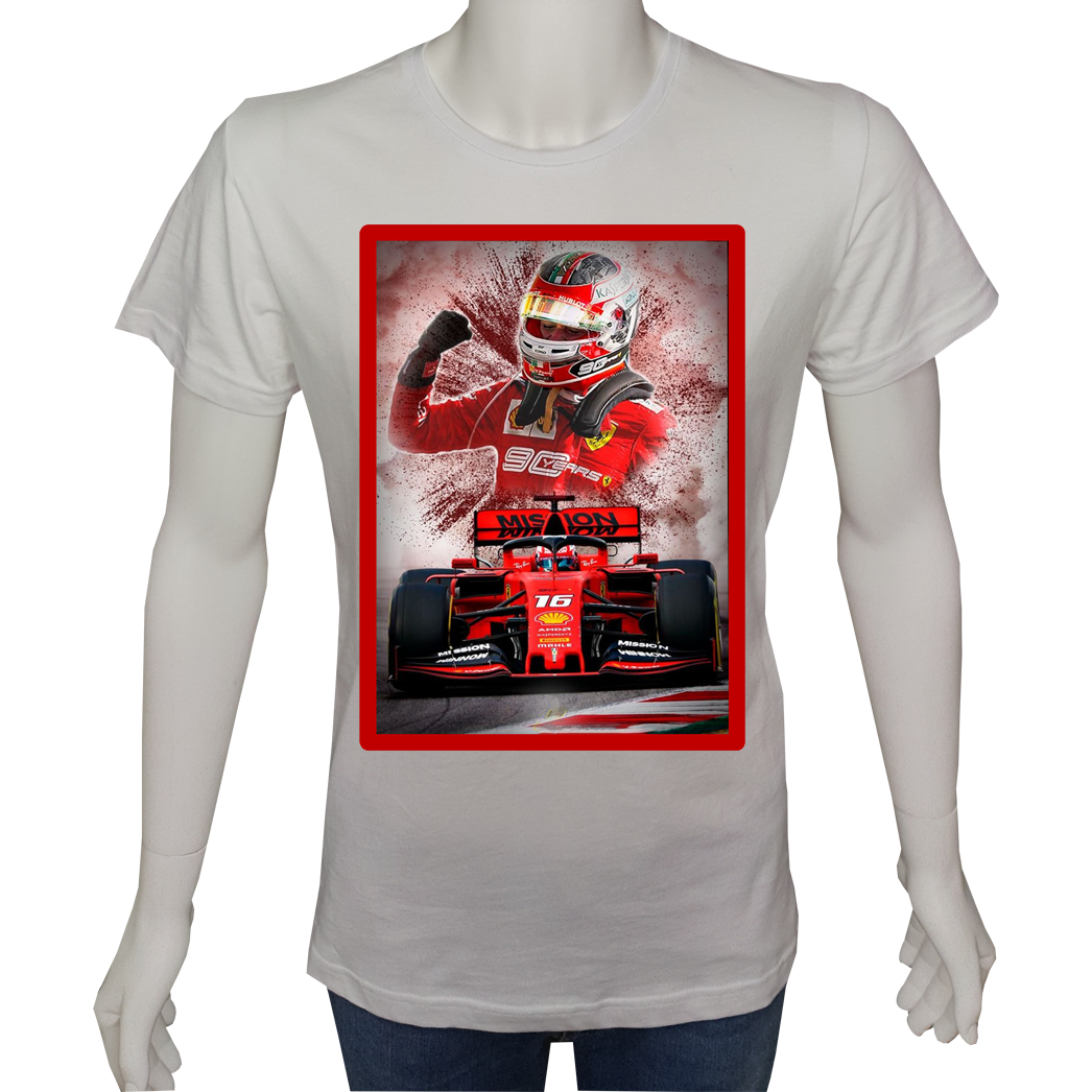 Unisex T-shirt Beyaz 'Oto / Formula3' Baskılı