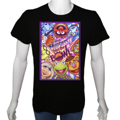 Unisex T-shirt Siyah 'Çizgi Film&Roman / MuppetShow1' Baskılı