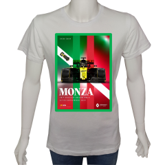 Unisex T-shirt Beyaz 'Oto / Formula4' Baskılı