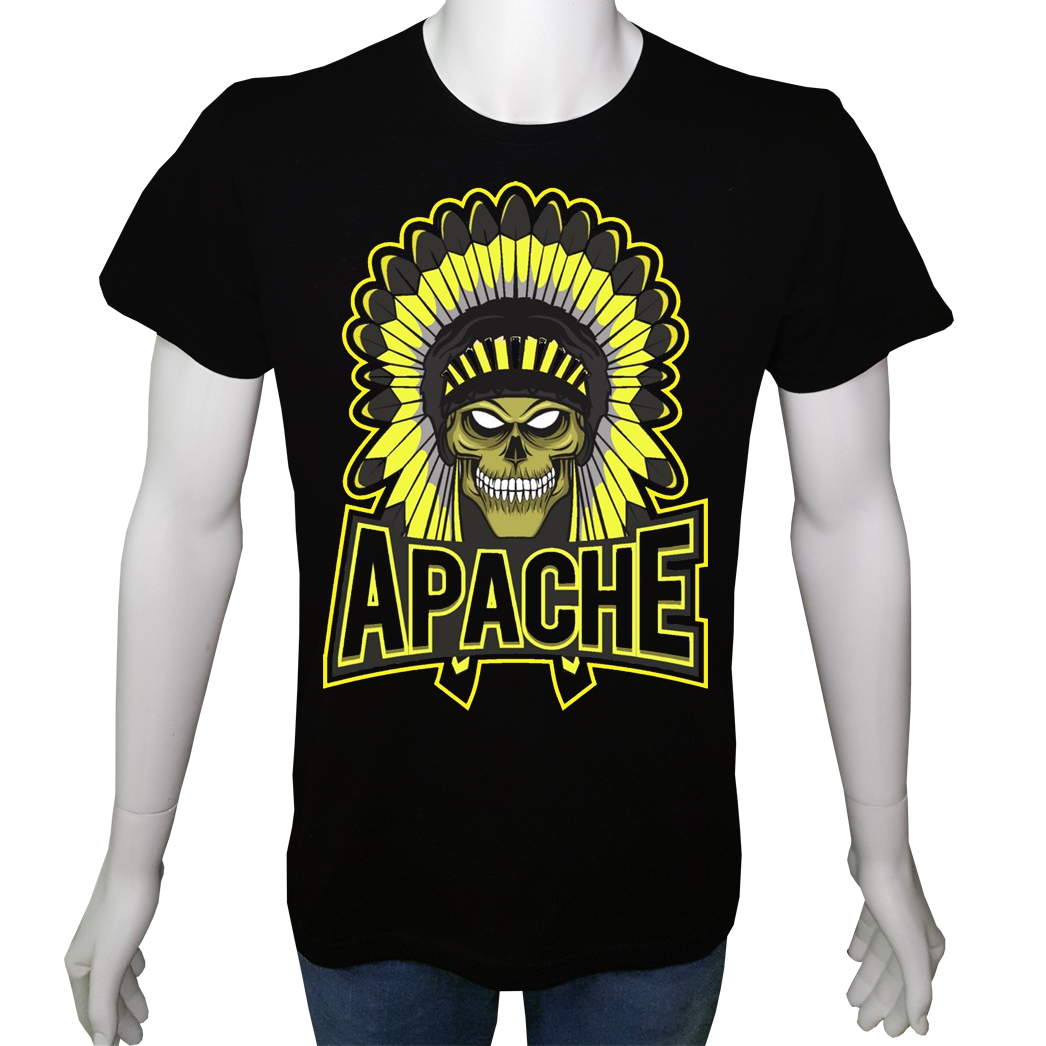 Unisex T-shirt Siyah 'Antik Kültürler / K.Amerika Yerlileri7' Baskılı