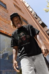 Unisex T-shirt Siyah 'PopArt / Joker1' Baskılı