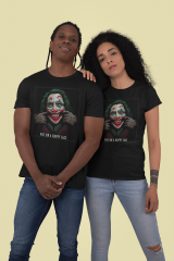 Unisex T-shirt Siyah 'PopArt / Joker1' Baskılı