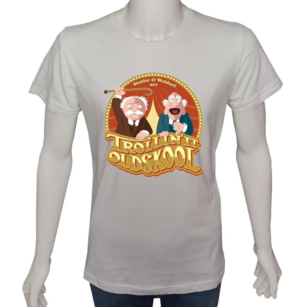 Unisex T-shirt Beyaz 'Çizgi Film&Roman / MuppetShow2' Baskılı