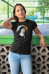 Unisex T-shirt Siyah 'Ünlüler / Descartes1' Baskılı