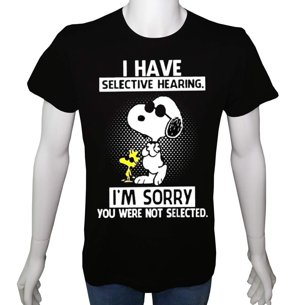 Unisex T-shirt Siyah 'Çizgi Film&Roman / Snoopy1' Baskılı