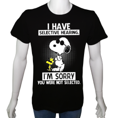 Unisex T-shirt Siyah 'Çizgi Film&Roman / Snoopy1' Baskılı