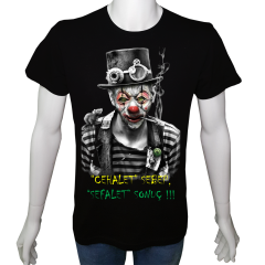 Unisex T-shirt Siyah 'Uyandırma Servisi / Cehalet Sebep Sefalet Sonuç' Baskılı
