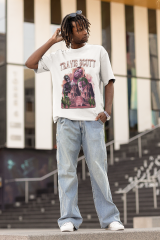 Oversize Unisex T-shirt Beyaz 'Travis Scott1' Baskılı