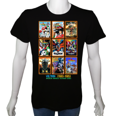 Unisex T-shirt Siyah 'Çizgi Film&Roman / Voltron' Baskılı