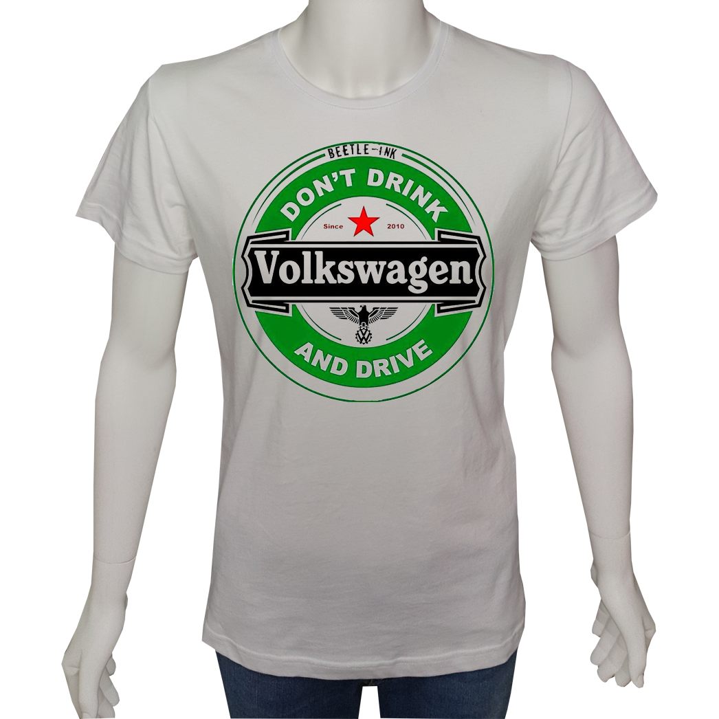 Unisex T-shirt Beyaz 'Oto / VW1' Baskılı