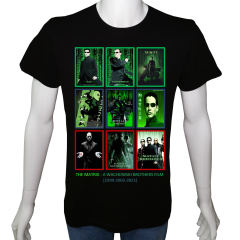 Unisex T-shirt Siyah 'Sinema&Dizi/Matrix1' 2Baskılı