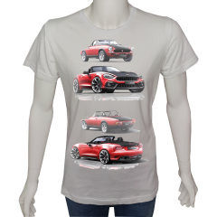 Unisex T-shirt Beyaz 'Oto / Abarth1' Baskılı