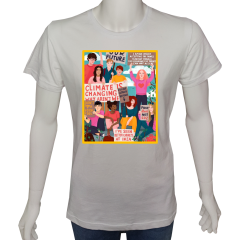 Unisex T-shirt Beyaz 'Doğa&Çevre/Küresel Isınma' Baskılı