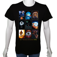 Unisex T-shirt Siyah 'Sinema&Dizi/ET1' 2Baskılı
