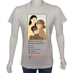 Unisex T-shirt Beyaz 'UyandırmaServisi / İnsanIrkı' 2Baskılı