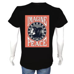Unisex T-shirt Beyaz 'UyandırmaServisi / JohnLennonHayali' 2Baskılı
