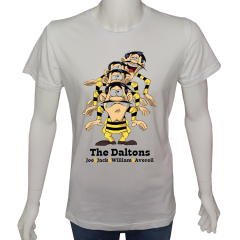 Unisex T-shirt Beyaz 'Çizgi Film&Roman / Daltonlar2' Baskılı