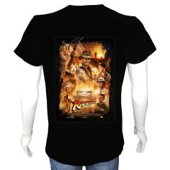 Unisex T-shirt Siyah 'Sinema&Dizi/İndianaJones1' 2Baskılı