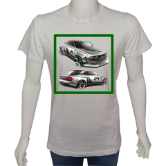 Unisex T-shirt Beyaz 'Oto / Oto3' Baskılı