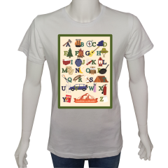 Unisex T-shirt Beyaz 'Kamp&Macera / Kamp1' Baskılı