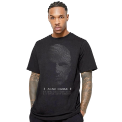 Erkek T-shirt Siyah 'Adam Olmak' Baskılı