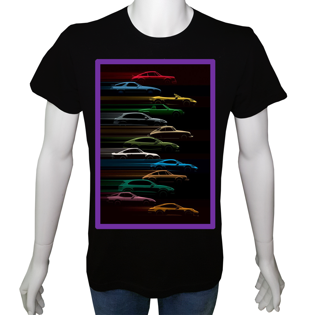 Unisex T-shirt Siyah 'Oto / Oto5' Baskılı