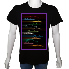 Unisex T-shirt Siyah 'Oto / Oto5' Baskılı