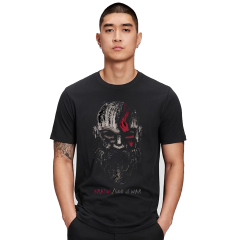 Erkek T-shirt Siyah 'Kratos1' Baskılı