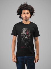 Erkek T-shirt Siyah 'Kratos1' Baskılı