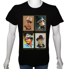 Unisex T-shirt Siyah 'Sinema&Dizi/Kovboylar1' Baskılı