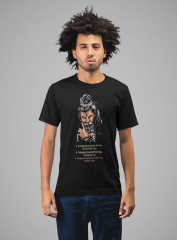 Erkek T-shirt Siyah 'BağnazAhmakKöle' Baskılı