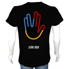 Unisex T-shirt Siyah 'Sinema&Dizi/Mr.Spock1' 2Baskılı