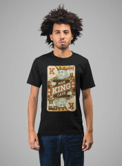 Erkek T-shirt Siyah 'İskambil2' Baskılı