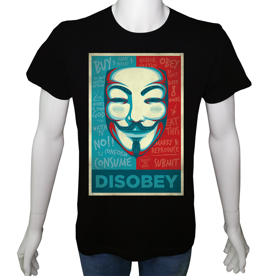 Unisex T-shirt Beyaz 'UyandırmaServisi / Vendetta2' Baskılı