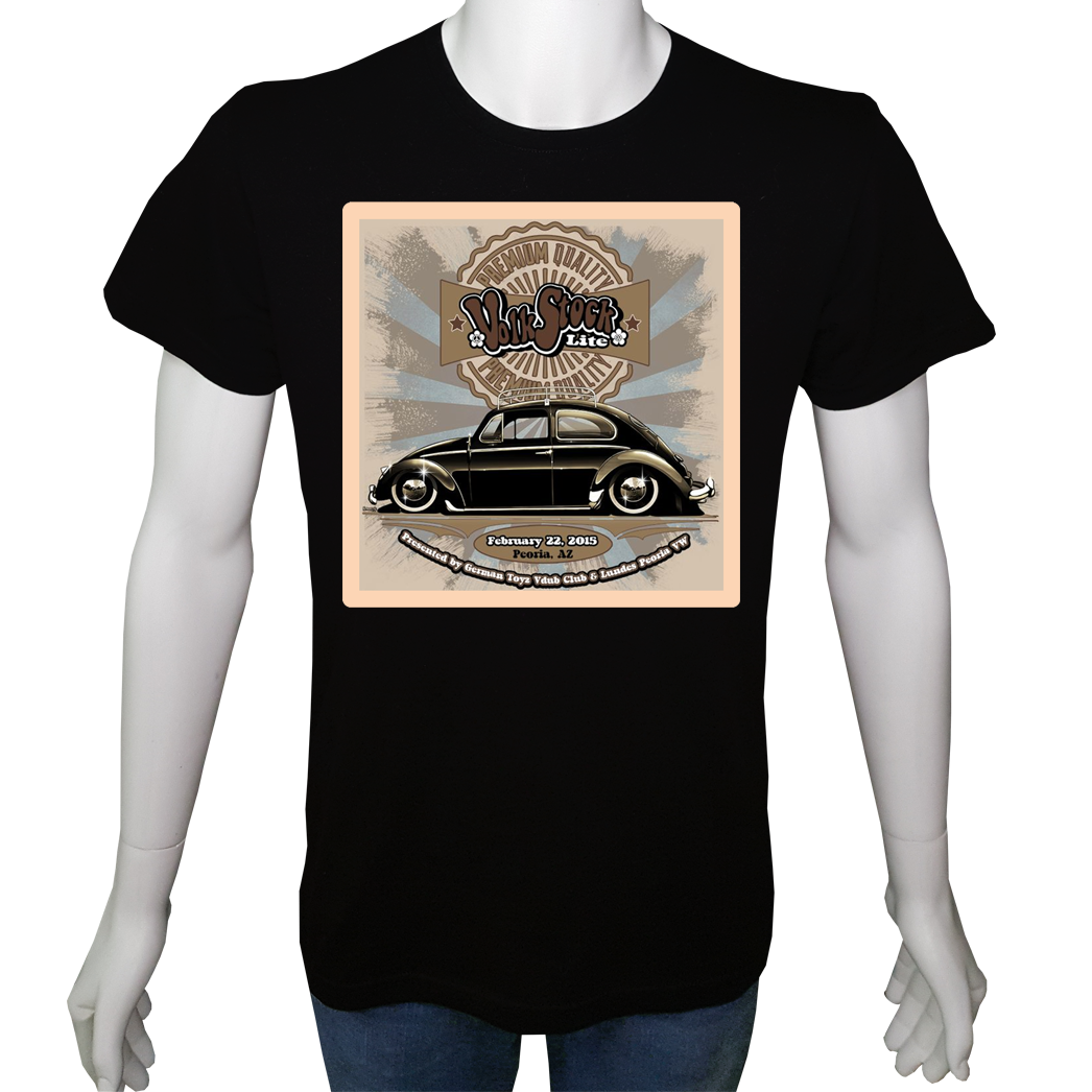 Unisex T-shirt Siyah 'Oto / VW6' Baskılı