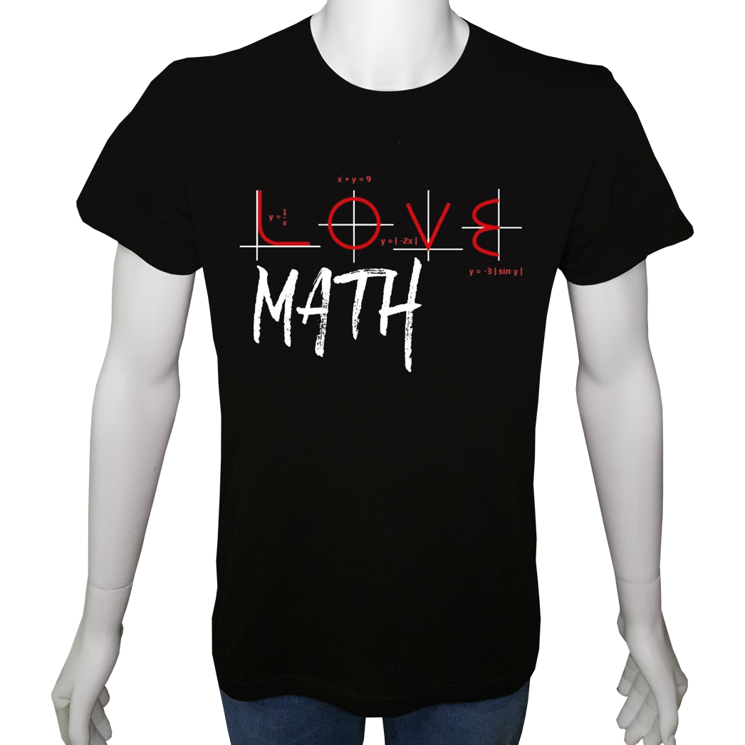 Unisex T-shirt Siyah 'Bilim Kulübü / Matematik2' Baskılı