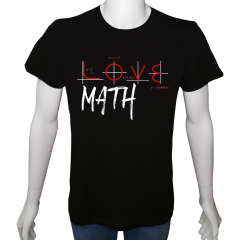 Unisex T-shirt Siyah 'Bilim Kulübü / Matematik2' Baskılı