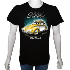 Unisex T-shirt Siyah 'Oto / VW7' Baskılı