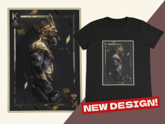 Erkek T-shirt Siyah 'İskambil1' Baskılı