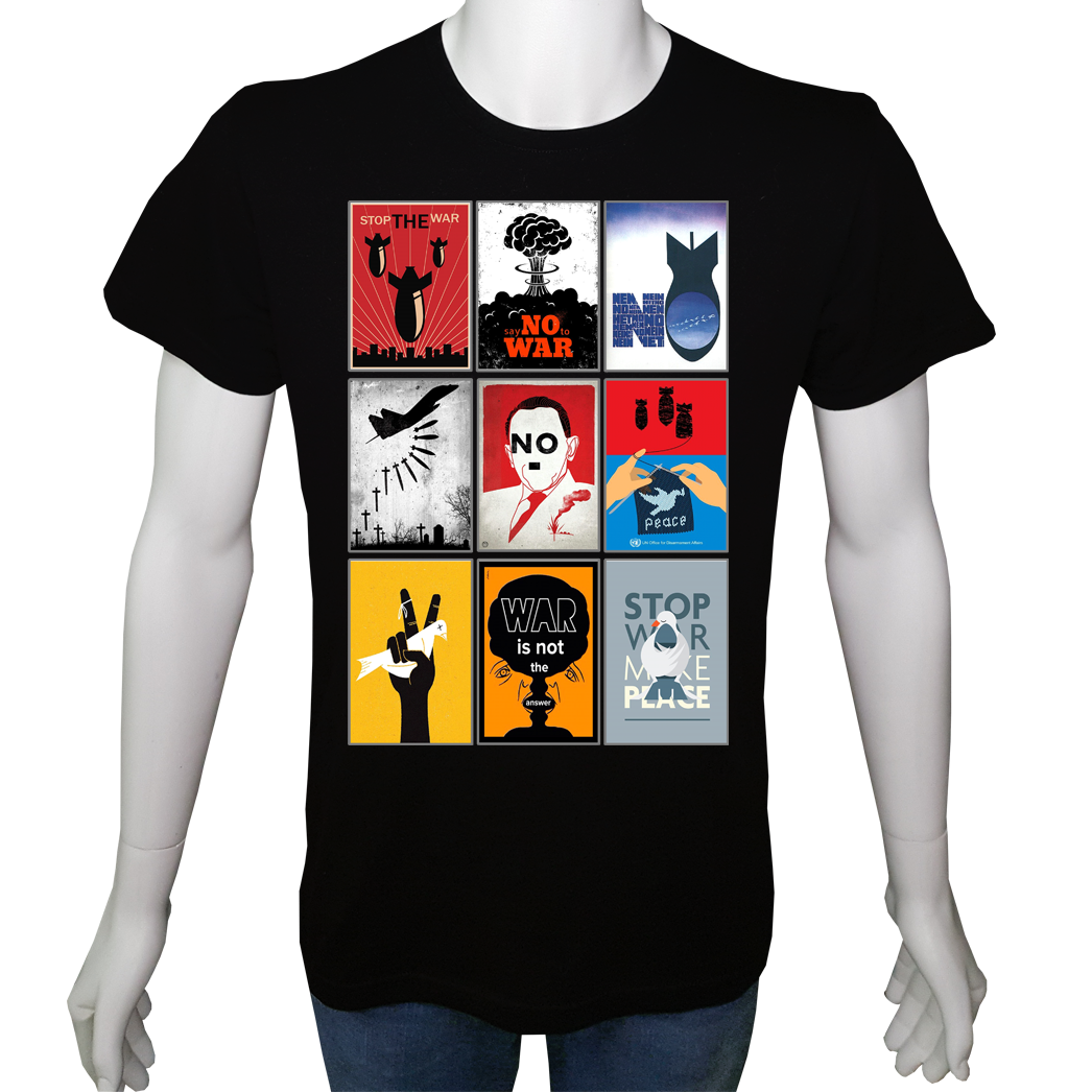 Unisex T-shirt Siyah 'UyandırmaServisi / Barış6' 2Baskılı