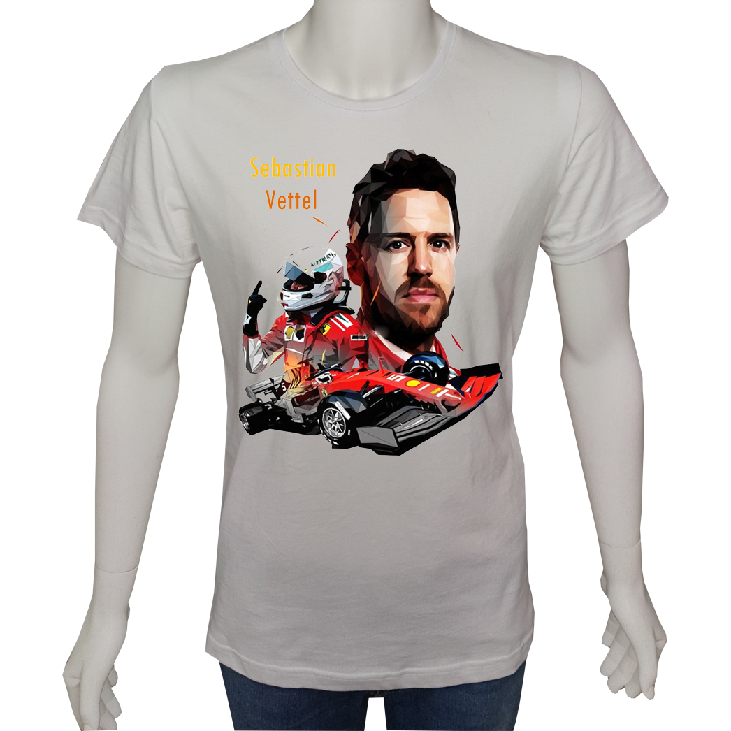 Unisex T-shirt Beyaz 'Oto / Formula9' Baskılı